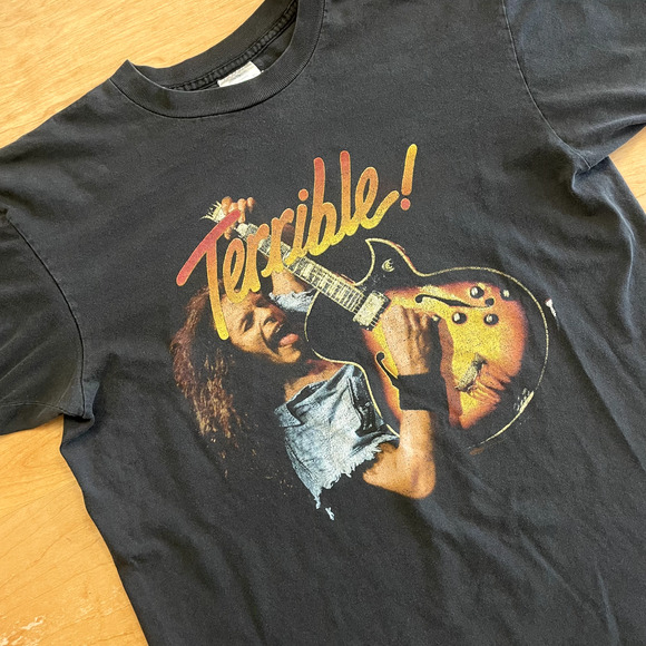 Vintage 90's Ted Nugent Guitar Winterland Tag Black XL Short Sleeve VTG T-Shirt - Picture 4 of 9